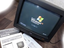 Ultra Rare SEGA TERADRIVE HTR-2200 14" Color CRT Monitor w/ Manual from Japan