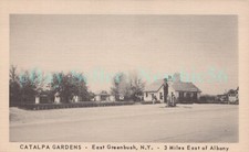 East Greenbush NY - CATALPA GARDENS GAS STATION & CABINS - Postcard Roadside