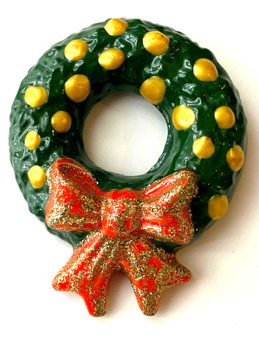 Grande broche couronne noel - broche,