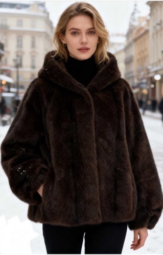 Manteau court capuche en - manteau,