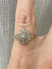 0.33 carats DIAMANTS OR BLANC / JAUNE BELLE BAGUE ANCIENNE PAVÉE POINÇON DIA