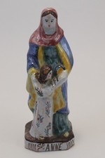 St Anne apprenant à lire à la vierge faïence de Malicorne XIXe Pouplard Béatrix