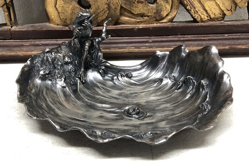 Art nouveau frog playing flute - art,