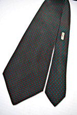 Neck Tie VTG Yves Saint Laurent 70s Red Foulard Green Silk Wide Tie 55.5 x 4.25"