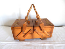 OLD 2 Level Wood Sewing Worker Box