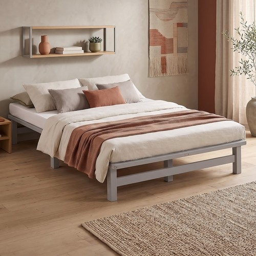 Lit palette 120x200 gris - cm,