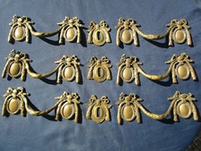 6 poignées 3 entrées serrure noeud laiton tiroirs commode 22 cm ancien Louis XVI