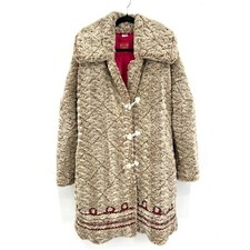 OILILY Cream Pink Embroidered Heavy Super Soft Duster Coat Jacket Size Medium