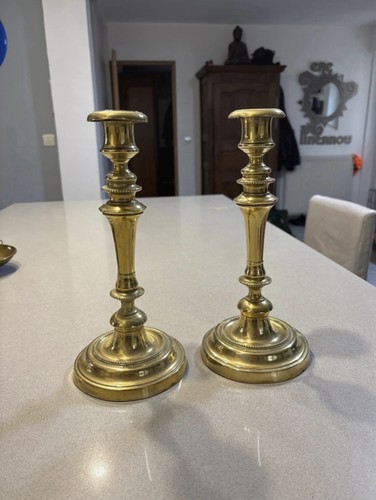 Paire bougeoirs cuivre - paire, de