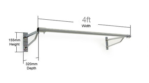 Tringle vêtements murale 2m - murale, 1.2m
