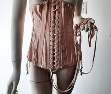 Victorian-Edwardian Pale Pink Corset, Size S: Enchanting & Sensual, 100% Cotton