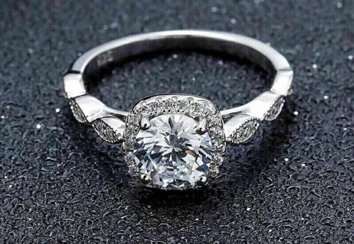 Bague fiançailles halo en - de,