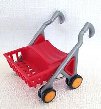 PLAYMOBIL POUSSETTE DOUBLE BEBE ROUGE ET GRISE  PUERICULTURE...