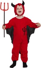 Costume D'Halloween Fantaisie Diable Rouge Pour Enfant À Partir De 2-3 Ans