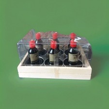 6 anciennes bougies modèle bouteille de vin dans son emballage d'origine