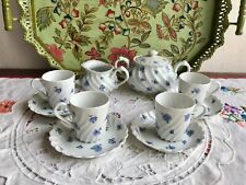 Service à café Haviland  torse fleurs bleuets  4 tasses moka porcelaine Limoges