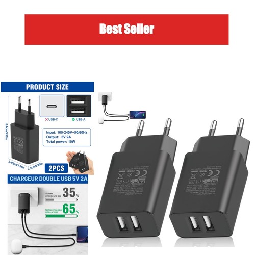 Chargeur usb mural double - chargeur,