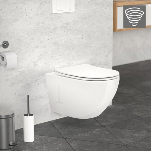 Toilette murale sans - , rebord