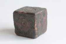Antique Bronze Dé Cube Monetary Weight (69094)