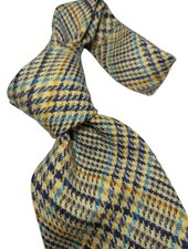 Vintage Byblos Tie Pure Wool Pied De Poule Pattern Multicolor 9.5cm Handmade