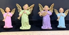 (4) Four Composition Angel Figures With Instruments US Zone West Germany