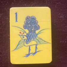 1929 Bakelite Mahjong Crown Bird Bam W/ Cherry Dot ,USS Midway Commander Owned ￼