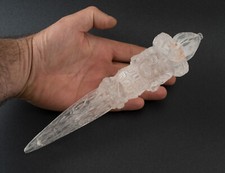 Grand Phurba en Cristal de Roche de 26cm Vajrakila Dague de rituel 510 gr. #1230
