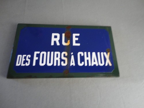 Ancienne plaque emaillee rue - ancienne,