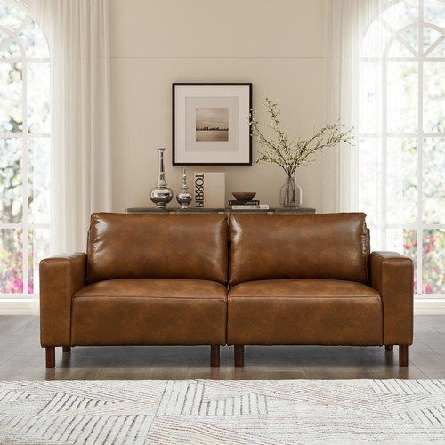 Brown loveseat faux - 78.5",
