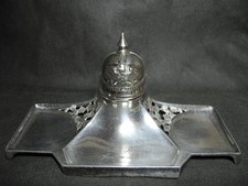 Patriotic inkwell with lid in the form of a German Pickelhaube WW1. Rare. 1918.