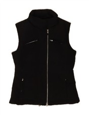 BENETTON Womens Padded Gilet UK 10 Small Black Polyester BV07