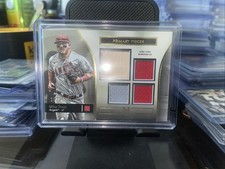 Mike Trout 2024 Topps Museum Collection Primary Pieces Quad GAME-USED GOLD/25