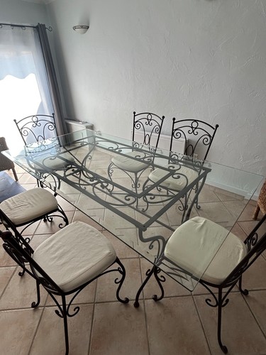 Table fer forgé chaises - chaises,
