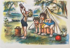 Grande lithographie ancienne