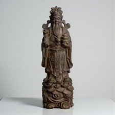 Ancienne statue Vietnam en bois d’agar 27 cm – sculpture artisanale – old Wood