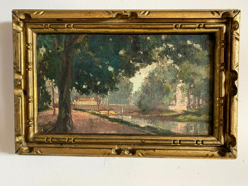 Huile panneau de - s/, bois