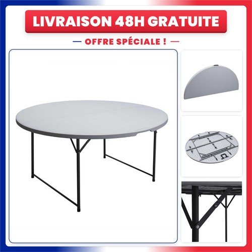 Table pliante ronde jardin - table,