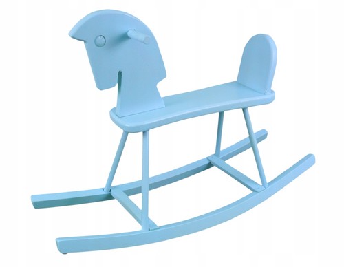 Cheval bascule bois bleu - cheval, à