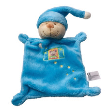 Nicotoy Blue Teddy Bear Lovey Plush Security Blanket Doudou NuNu Stars