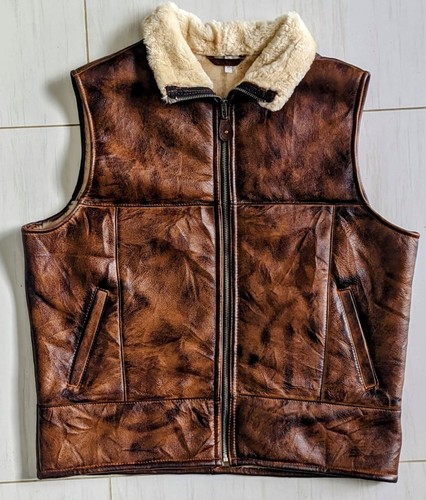 Men brown sheepskin - men's, leather
