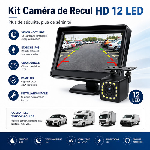 Caméra recul led - de, hd