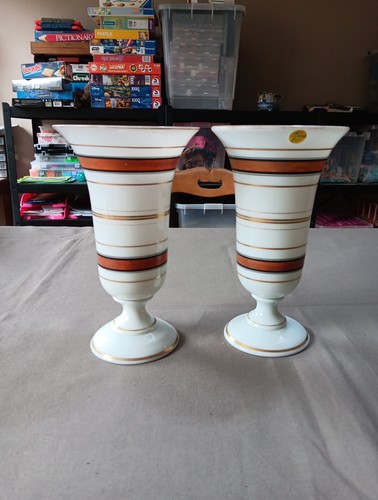 Paire vases opaline art - en,