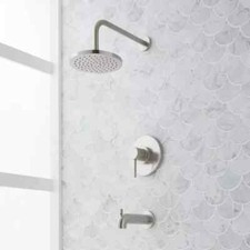 Signature Hardware LEXIA PRESSURE BALANCE TUB AND SHOWER SET TRIM-BRUSHED NICKEL