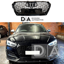 GLOSS BLACK RS5 STYLE HONEYCOMB MESH FRONT GRILLE FOR AUDI A5 S5 B9 F5 2016-2020
