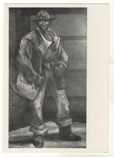 1957 "Miner of the Borinage" Belgian coal region Man ART Bianchetti Old postcard