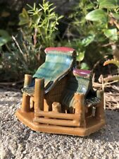 FIGURINE ASIATIQUE PAGODE DÉCORATION BONSAÏ, JARDIN ZEN BASSIN AQUATIQUE . 8CM