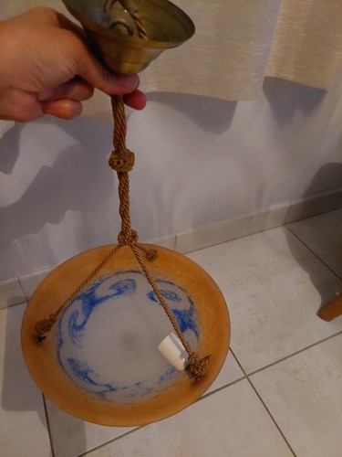 Ancien lustre vasque signé
