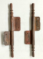 PAIR OF HINGES LARD PLUG WROUGHT IRON FOR CABINET DOOR CLOSET 19th century HT 20 cm