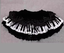 Kukeita Harajuku Y2k Punk Piano Key Wave Dot Lace Skirt Japanese Gothic Lolita