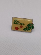 vintage pin's pins Etam la lingerie Holly Leaf Christmas ball
